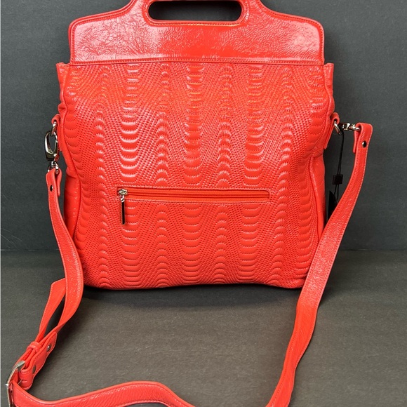 Hobo International Vibrant Red Tote Bag Crossbody Bag Shoulder Bag Leather - Picture 10 of 10